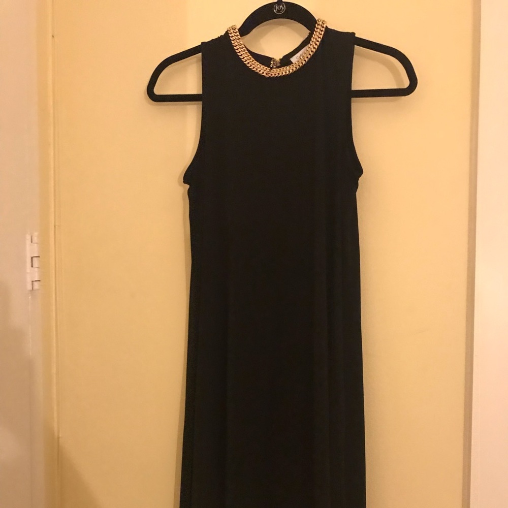 Calvin Klein black dress with necklace feature